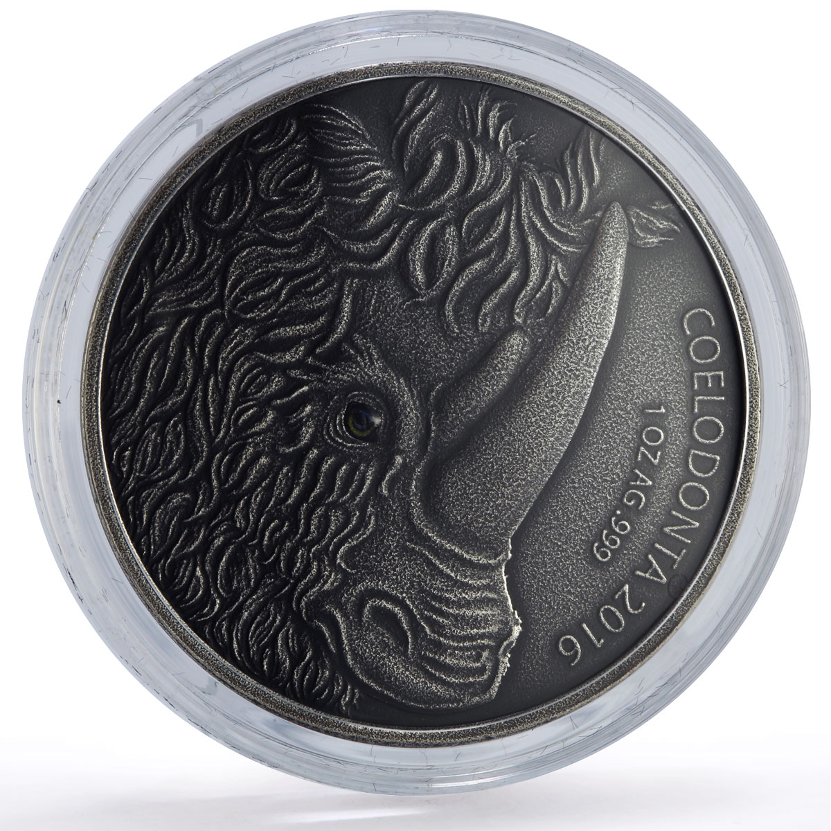 Burkina Faso 500 francs Wooly Rhinoceros Wildlife Fauna Matte silver coin 2016