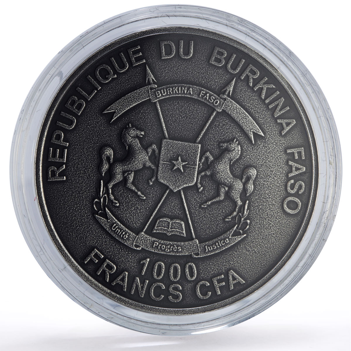 Burkina Faso 500 francs Wooly Rhinoceros Wildlife Fauna Matte silver coin 2016