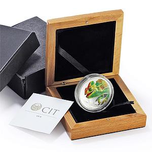 Cook Islands 5 dollars Chameleon Lizard Magnificent Life Fauna silver coin 2020