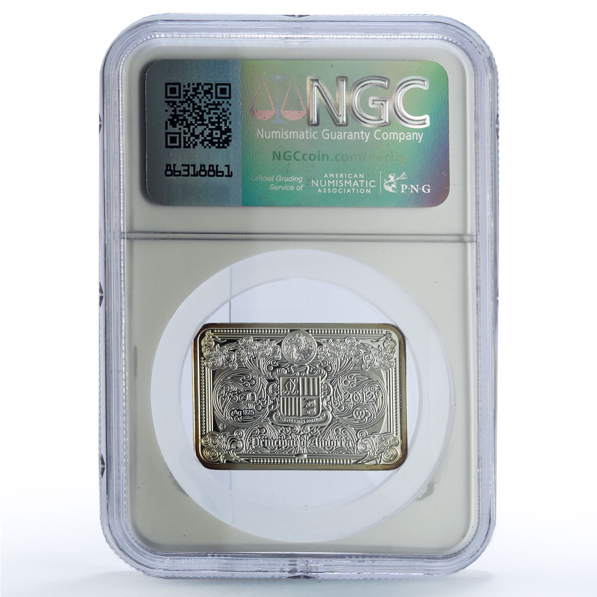 Andorra 5 diners Resurrection Lazarus Christ Wonders Art PF68 NGC Ag coin 2012