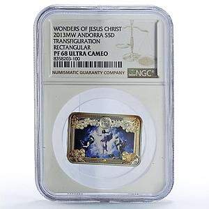 Andorra 5 diners Transfiguration Christ Wonders Art PF68 NGC silver coin 2013