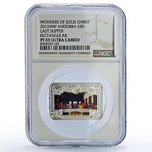 Andorra 5 diners Last Supper Chirst Wonders Art PF69 NGC silver coin 2012