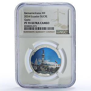 Ecuador 1 sucre Quito City Capitals Ibero-American PF70 NGC silver coin 2024