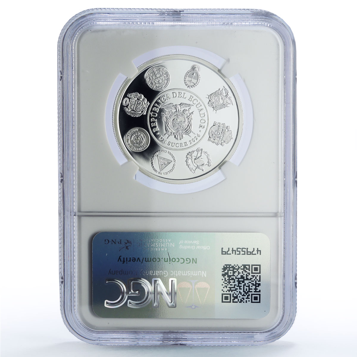 Ecuador 1 sucre Quito City Capitals Ibero-American PF70 NGC silver coin 2024