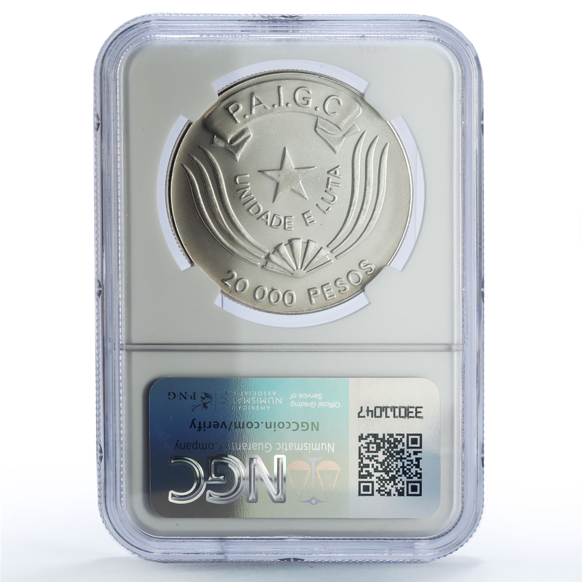 Guinea-Bissau 20000 pesos Second Extradionary Congress MS65 NGC silver coin 1990