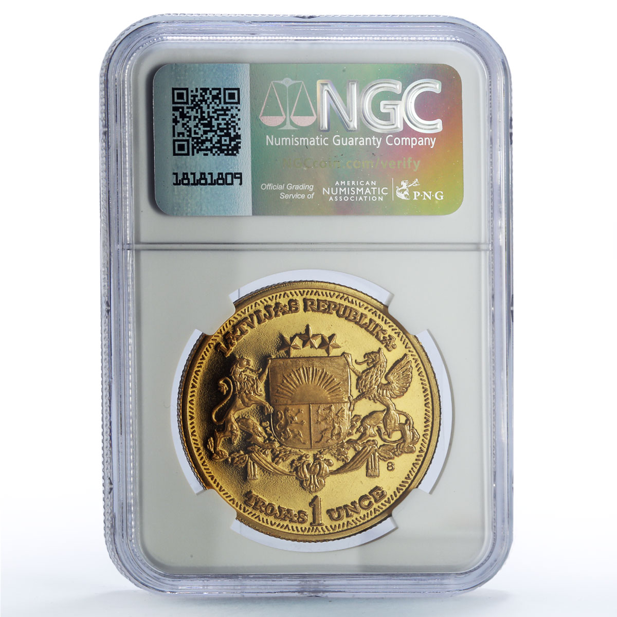 Latvia 1 ounce Independence History Politics X#5b PF68 NGC bronze coin 1988