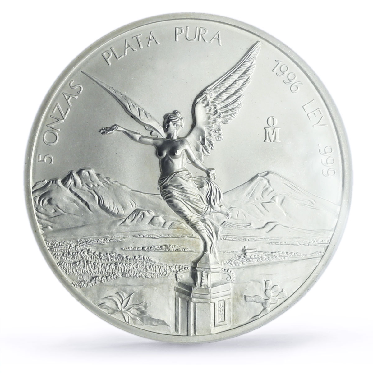 Mexico 5 onzas Libertad Angel of Independence MS68 NGC 5 oz silver coin 1996