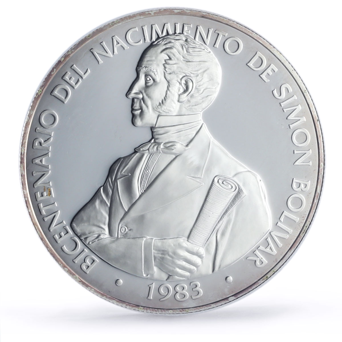 Panama 20 balboas Simon Bolivar 200th Birth Politics PF69 NGC silver coin 1983