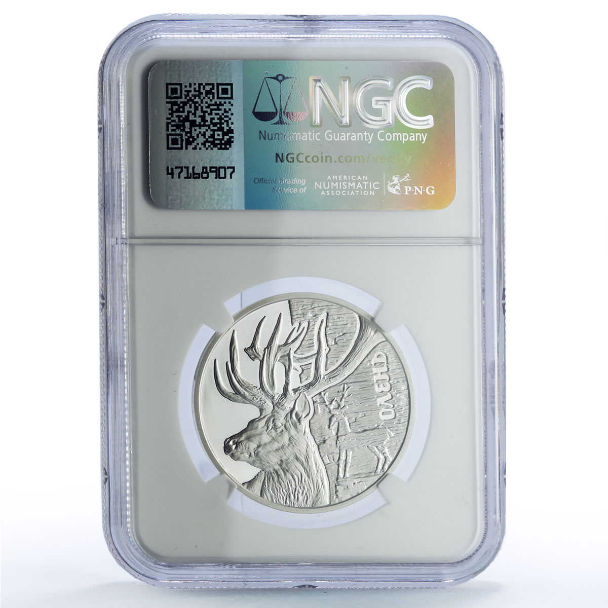 Ukraine 5 hryvnias Deer Cultural Monuments Fauna Gilt PF69 NGC silver coin 2016