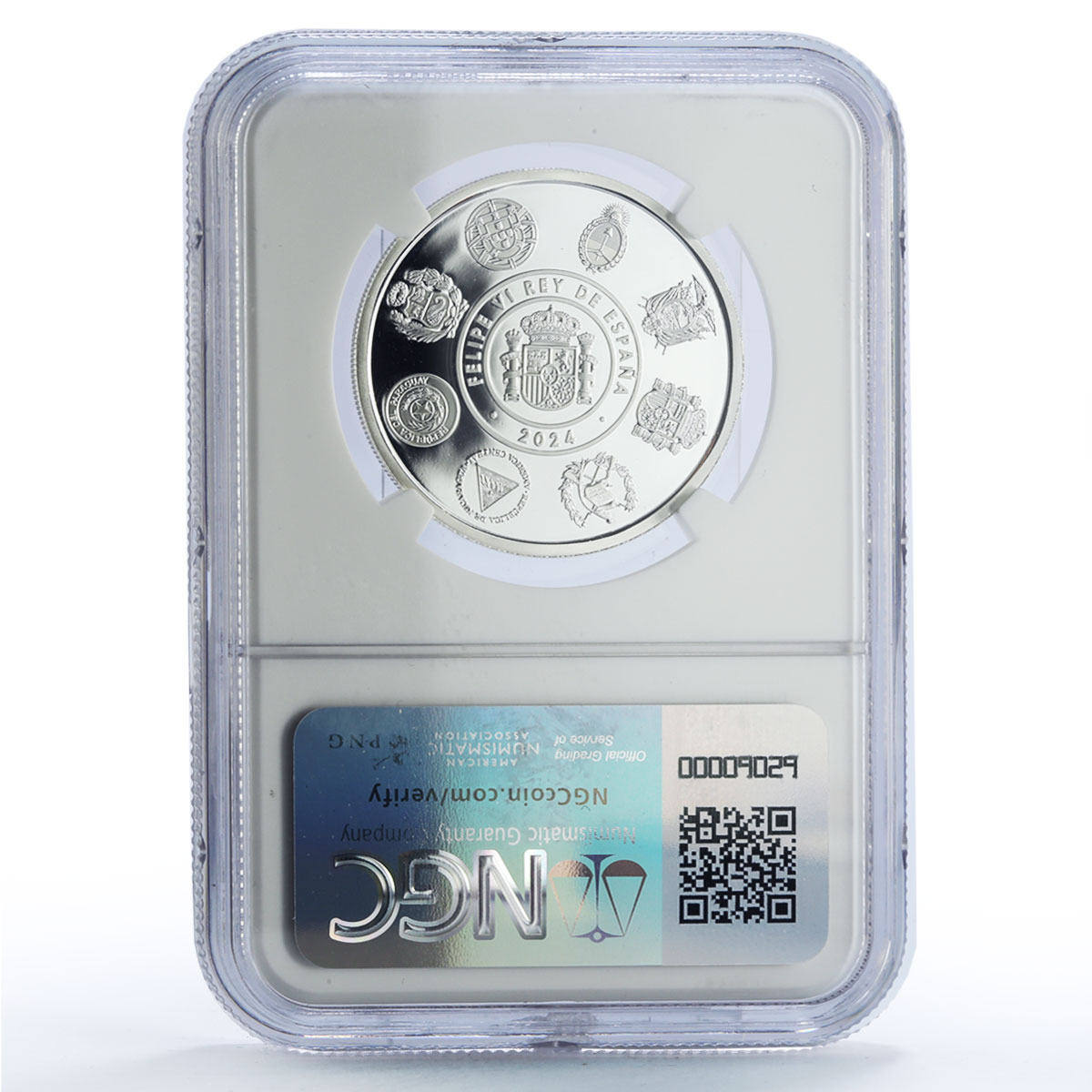 Spain 5 euro Sevilla Capitals Ibero-American PF69 NGC silver coin 2024