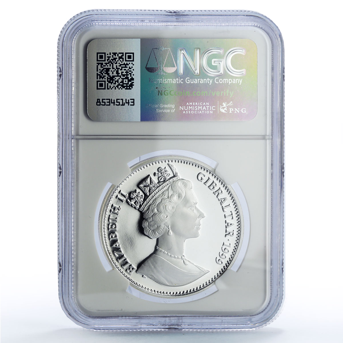 Gibraltar 1 royal Four Cherubs Angels Faith Religion PF69 NGC silver coin 1999