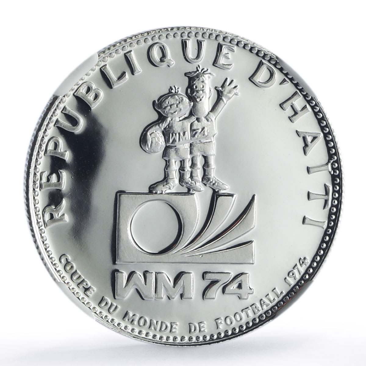Haiti 25 gourdes Football World Cup in Germany Soccer PF68 NGC silver coin 1973