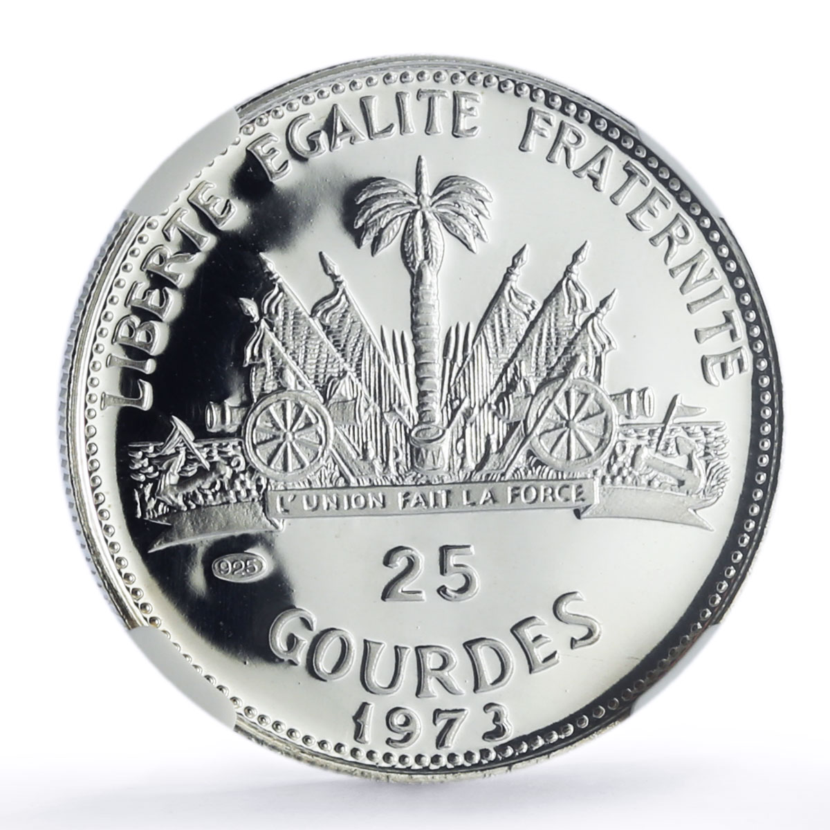 Haiti 25 gourdes Football World Cup in Germany Soccer PF68 NGC silver coin 1973