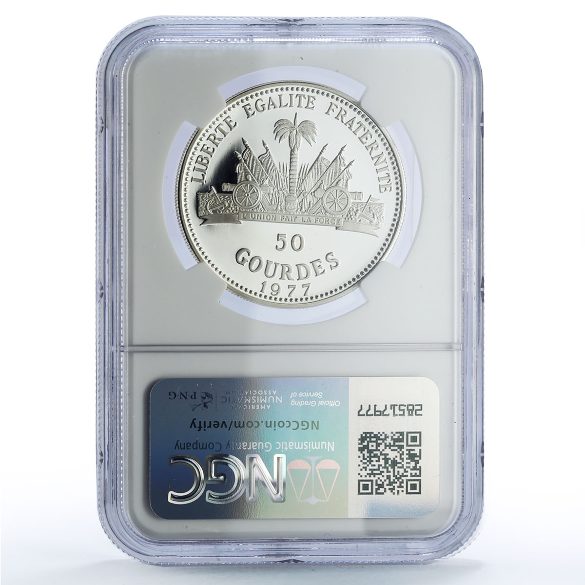 Haiti 50 gourdes World Queen of Sugar Cane History PF63 NGC silver coin 1973