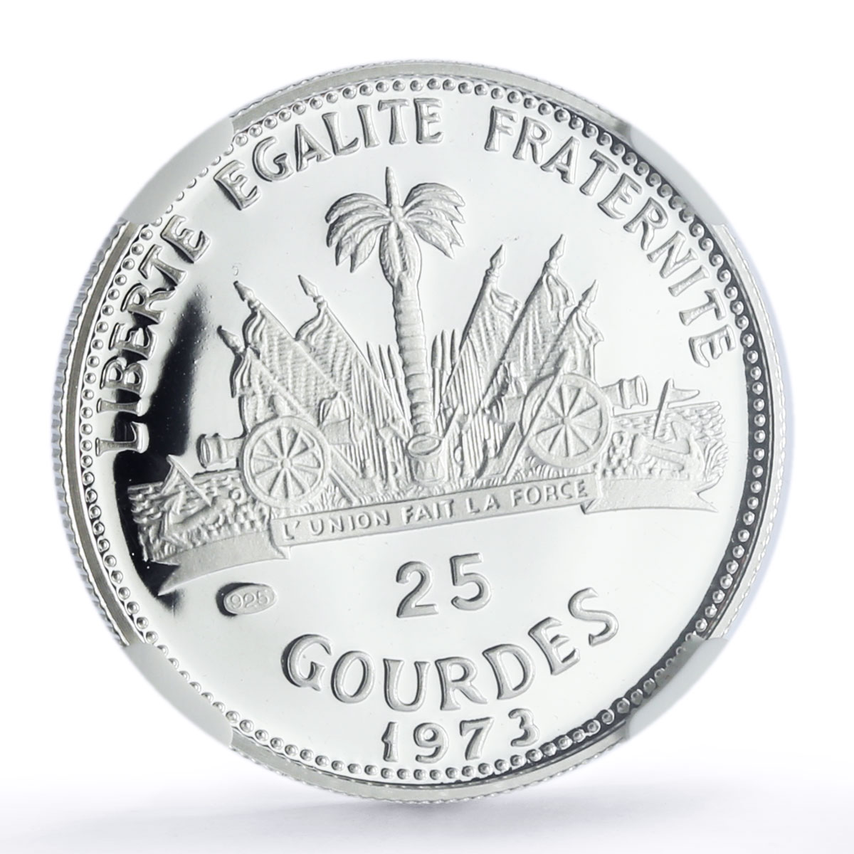 Haiti 25 gourdes Football World Cup in Germany Soccer PF69 NGC silver coin 1973