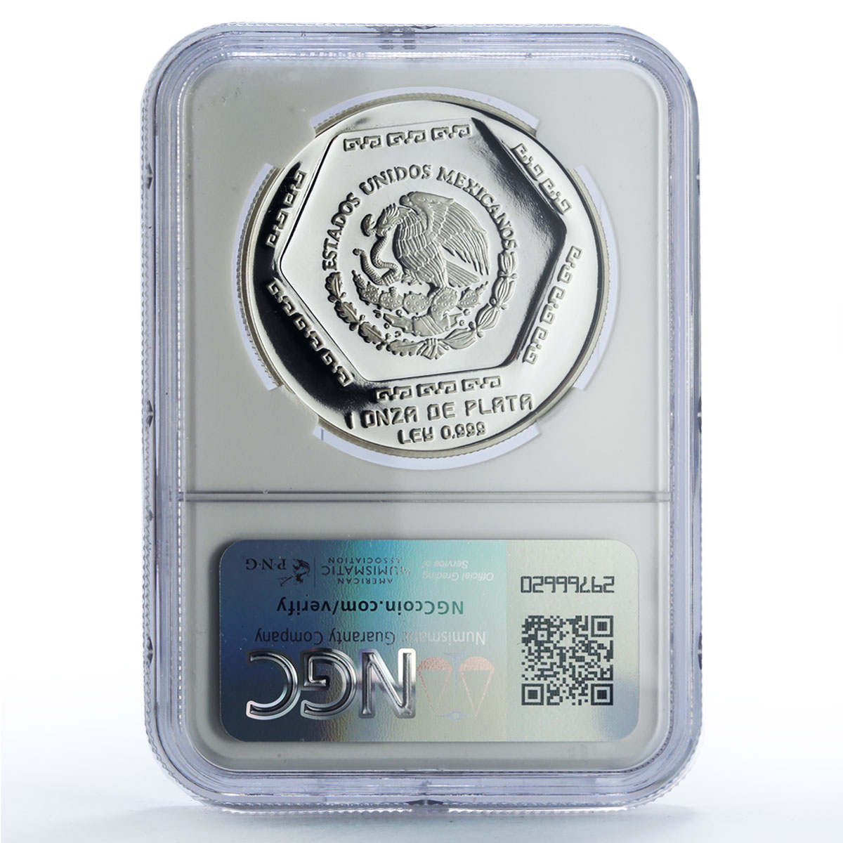 Mexico 5 pesos Lapida Tumba Palenque Precolombina Maya PF68 NGC silver coin 1994