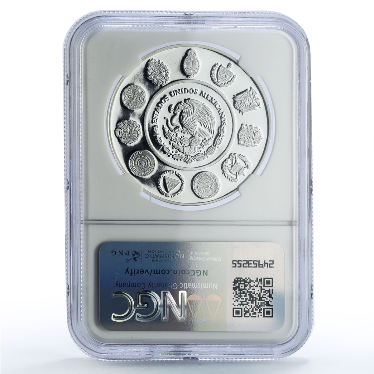 Mexico 5 pesos Paso Muerte Man Horse Ibero-American PF68 NGC silver coin 2000