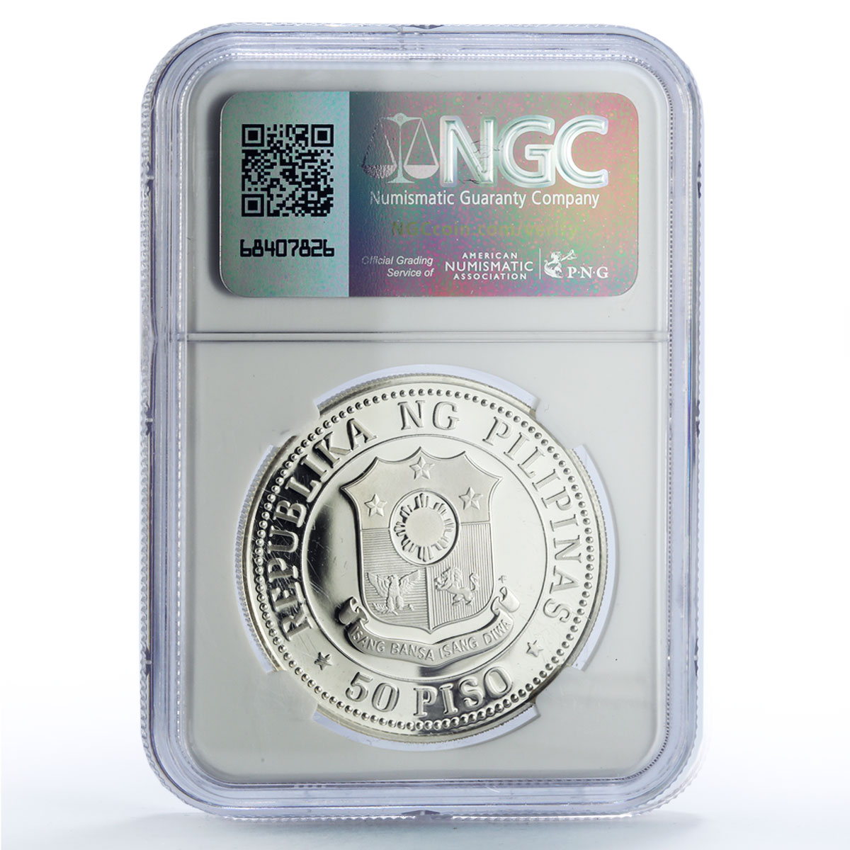 Philippines 50 piso UNICEF Save Children Child Year PF70 NGC silver coin 1979