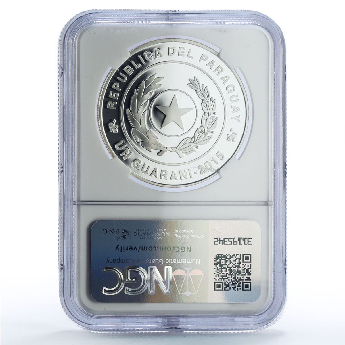Paraguay 1 guarani Rio Olympic Games Athletes Sports PF70 NGC silver coin 2015