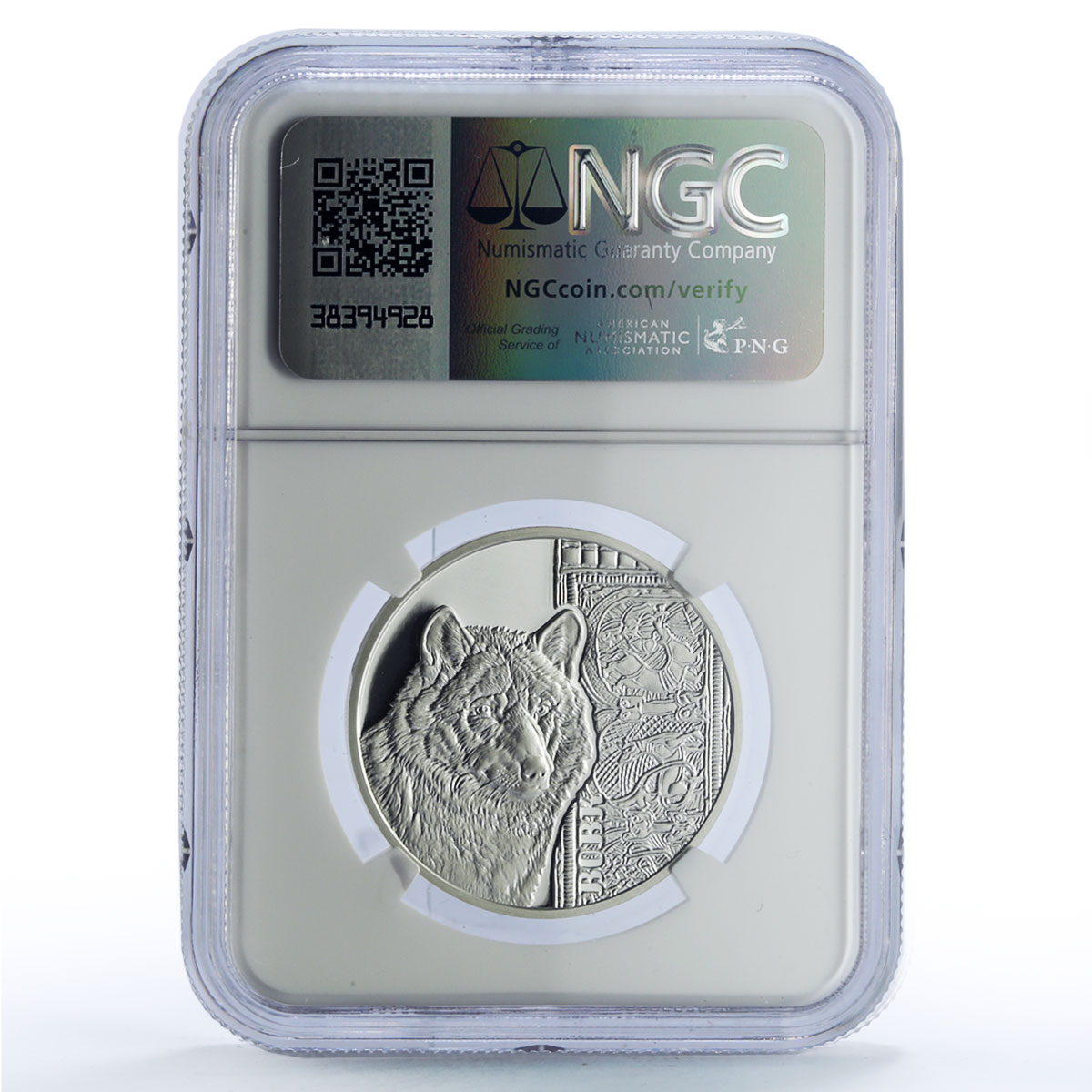 Ukraine 5 hryvnias Wolf Cultural Monuments Fauna Gilt PF69 NGC silver coin 2016