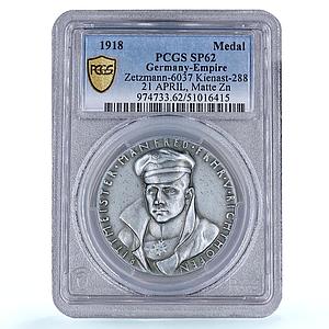 Germany Richthofen Red Baron Planes Aviation Matte SP62 PCGS zinc medal 1918