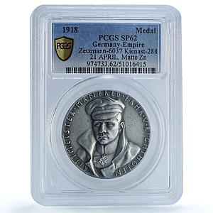 Germany Richthofen Red Baron Planes Aviation Matte SP62 PCGS zinc medal 1918