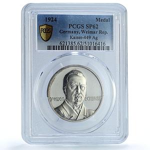 Germany Weimar Eckener Zeppelin Airship Aviation SP62 PCGS silver medal 1924