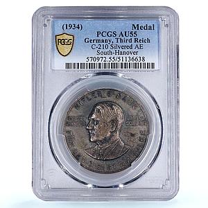 Germany Third Reich Hitler Gau South Hanover SP62 PCGS silvered AE medal 1934