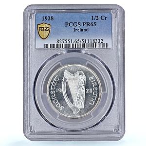 Ireland 1/2 crown 6 pence Free State Coinage Horse PR65 PCGS silver coin 1928