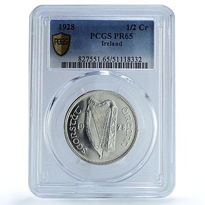 Ireland 1/2 crown 2Sh/6P Free State Coinage Horse PR65 PCGS silver coin 1928