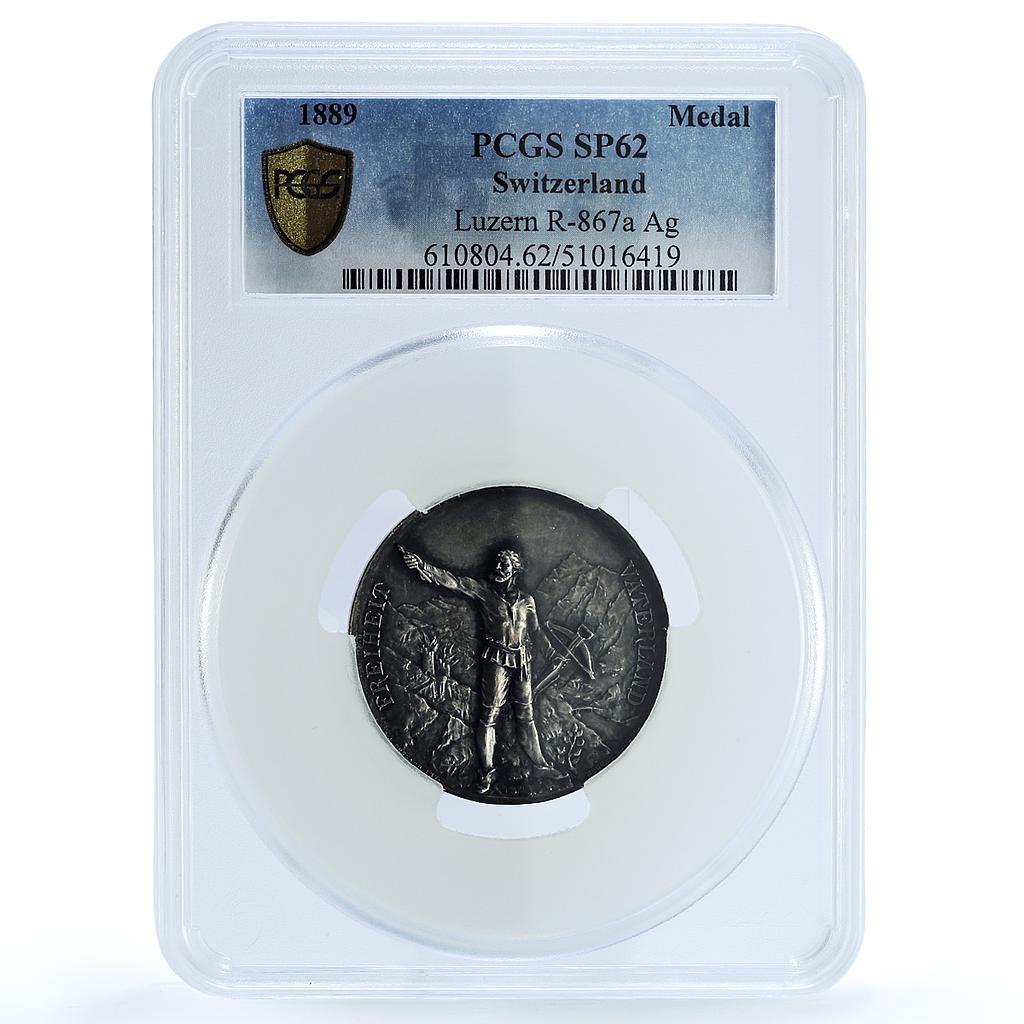 Switzerland Luzern Shooting Festival Richter 867 SP62 PCGS silver medal 1889 Switzerland Luzern Shooting Festival Richter 867 SP62 PCGS silver medal 1889