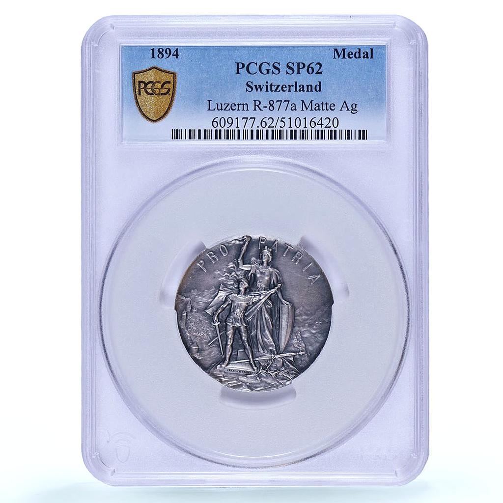 Switzerland Luzern Shooting Festival Richter 877 SP62 PCGS silver medal 1894
