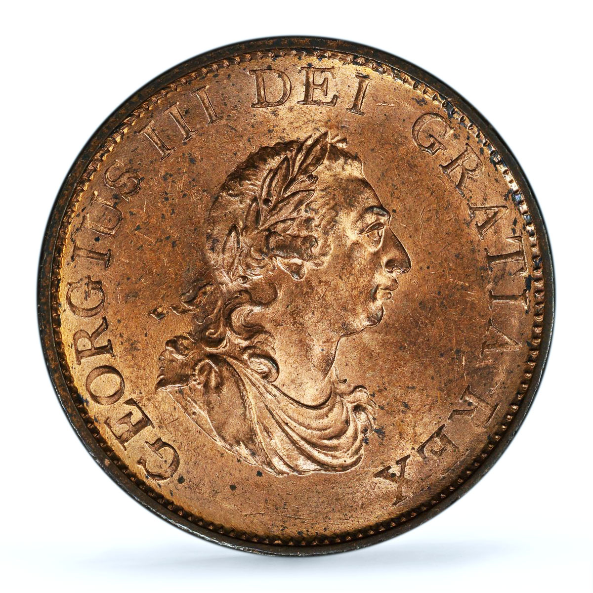 Great Britain 1/2 penny George III Coinage KM-647 MS64 PCGS copper coin 1799