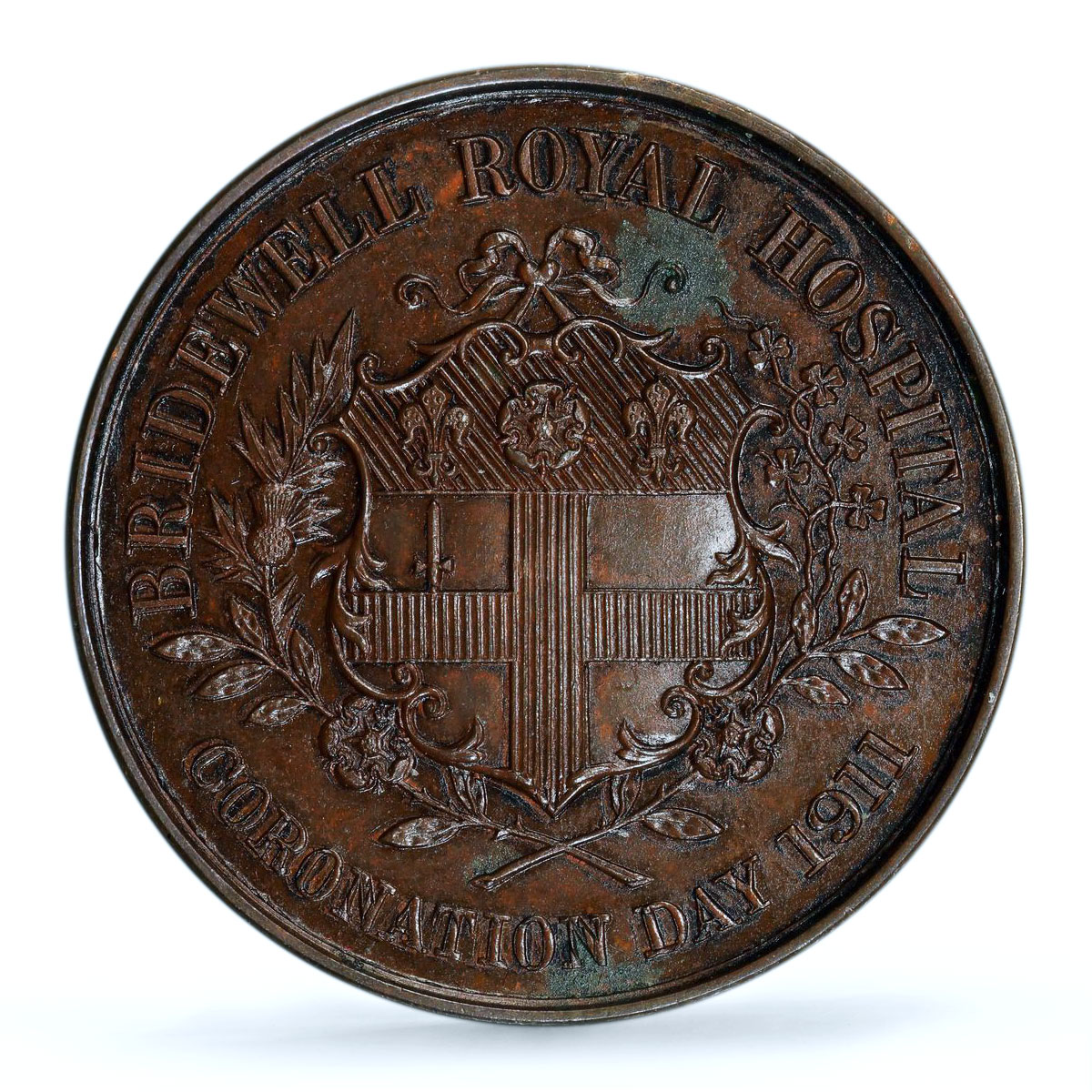 Great Britain King George V Mary Bridewell Hospital SP63 PCGS copper medal 1911