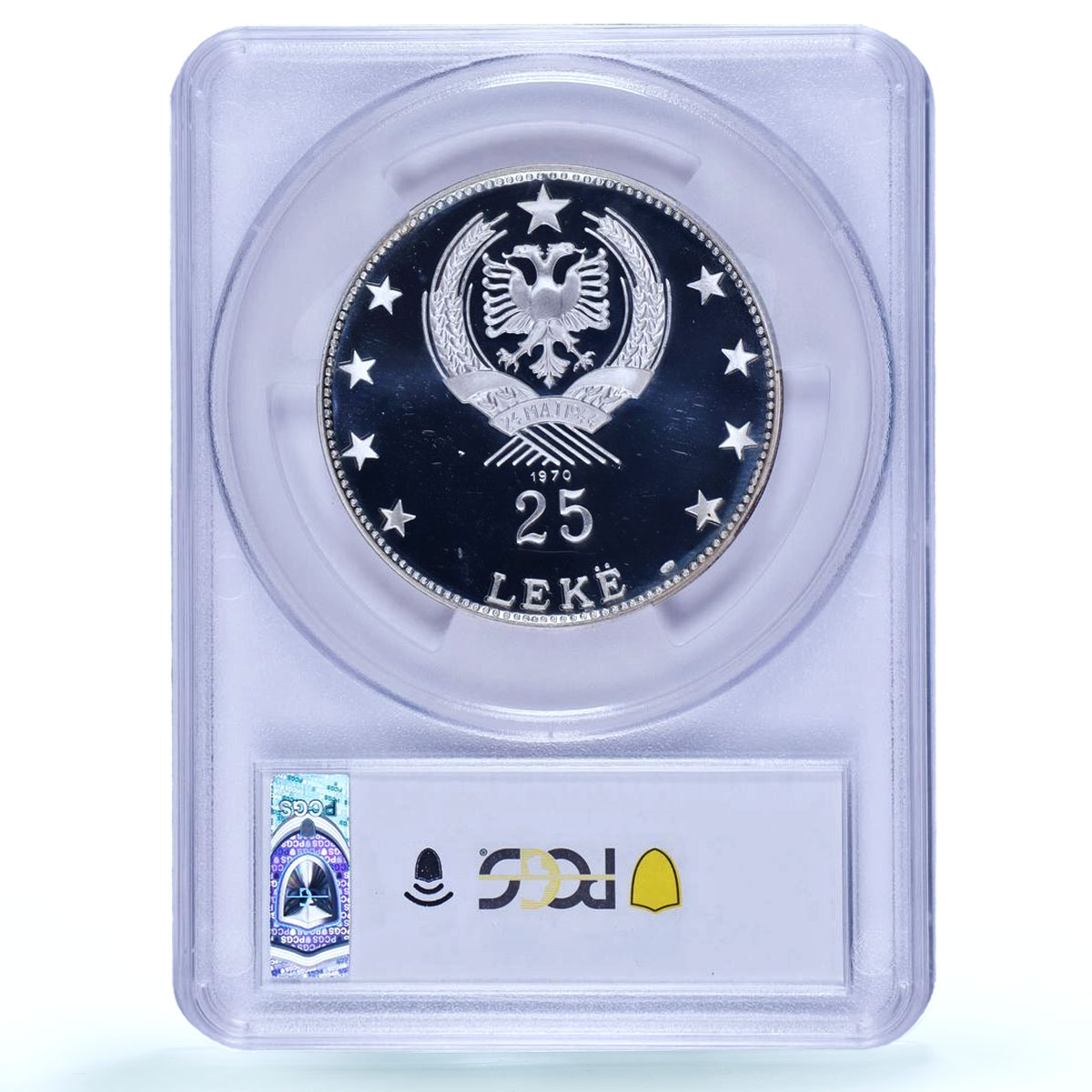 Albania 25 leke Skanderbeg Victory Sword Dancers PR68 PCGS silver coin 1970