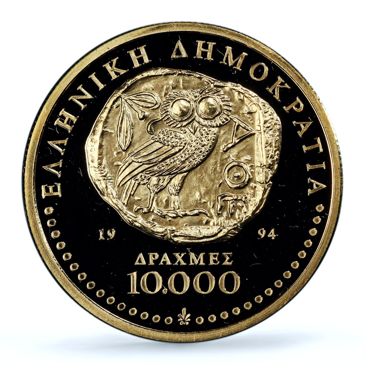 Greece 10000 drachmes Volleyball Athena Owl Bird Sports PR69 PCGS gold coin 1994