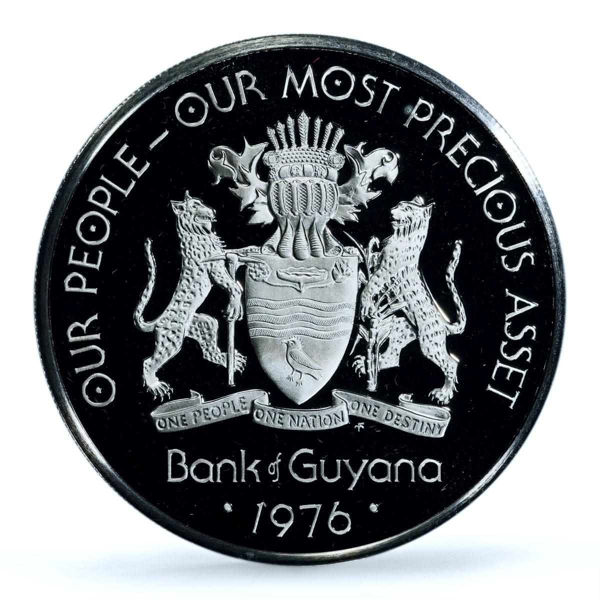Guyana 50 dollars Independence Enmore Martyrs History PR70 PCGS silver coin 1976