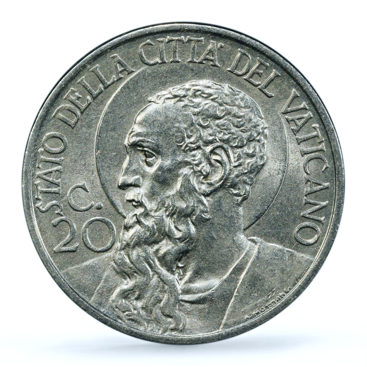 Italy Vatican 20 centesimi Pope Pius XII Saint Paul MS65 PCGS nickel coin 1939