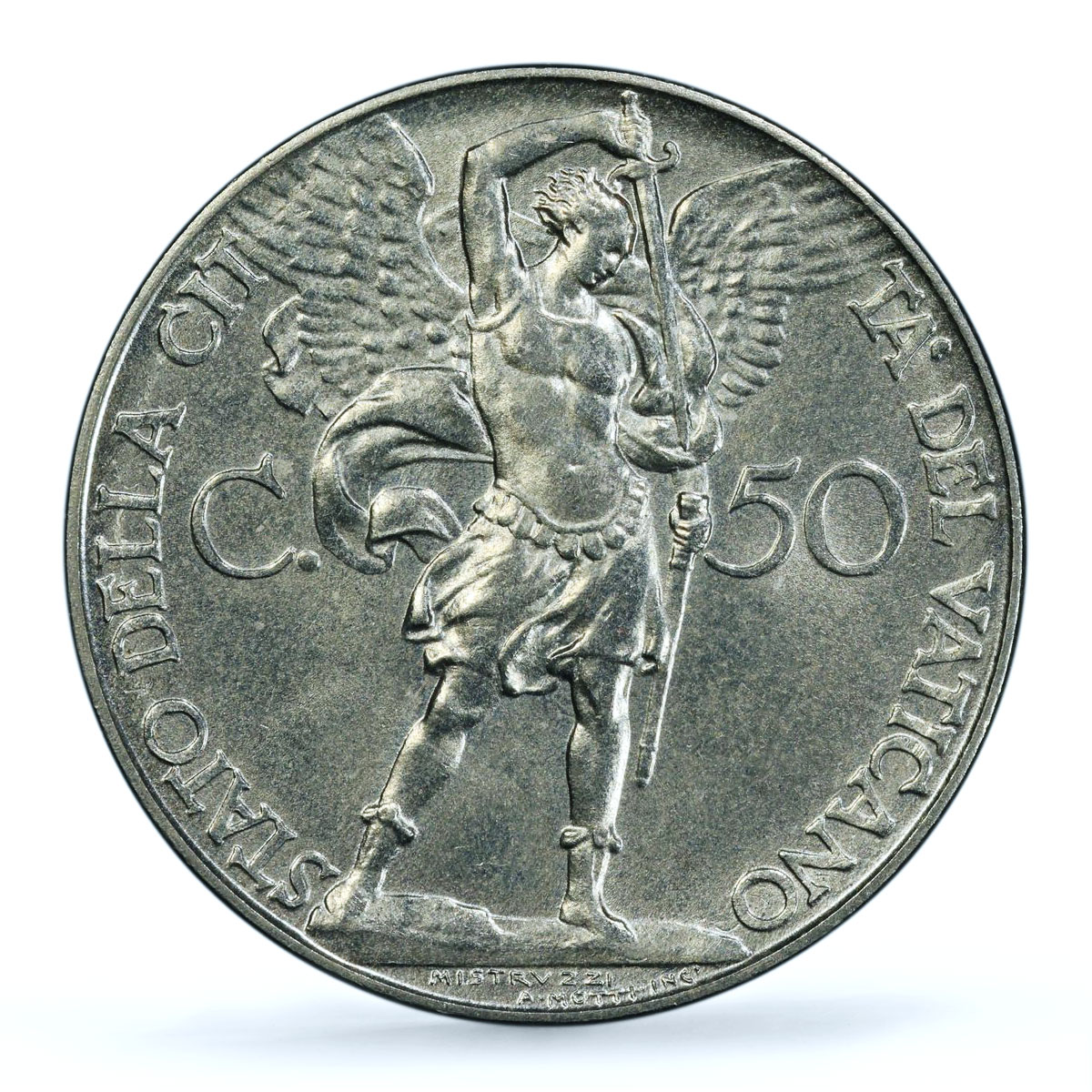 Italy Vatican 50 centesimi Pope Pius XII Archangel Michael MS67 PCGS coin 1939
