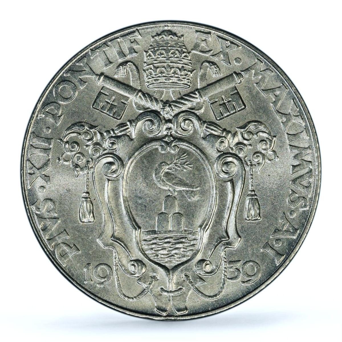 Italy Vatican 50 centesimi Pope Pius XII Archangel Michael MS67 PCGS coin 1939