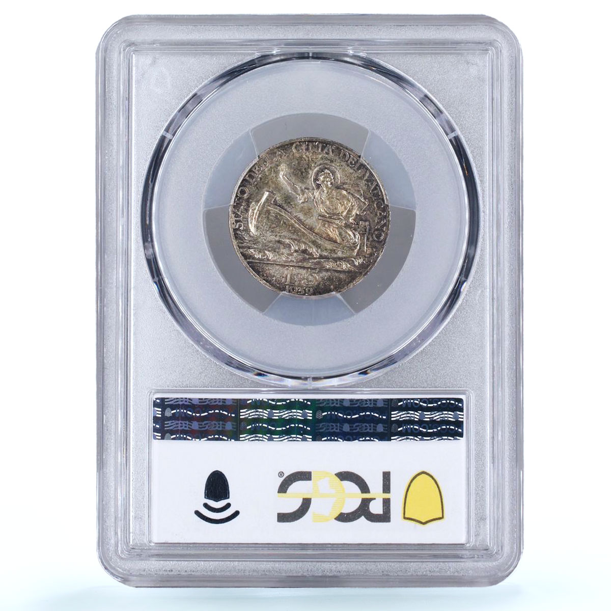 Italy Vatican 5 lire Pope Pius XII Saint Peter Boat MS64 PCGS silver coin 1939