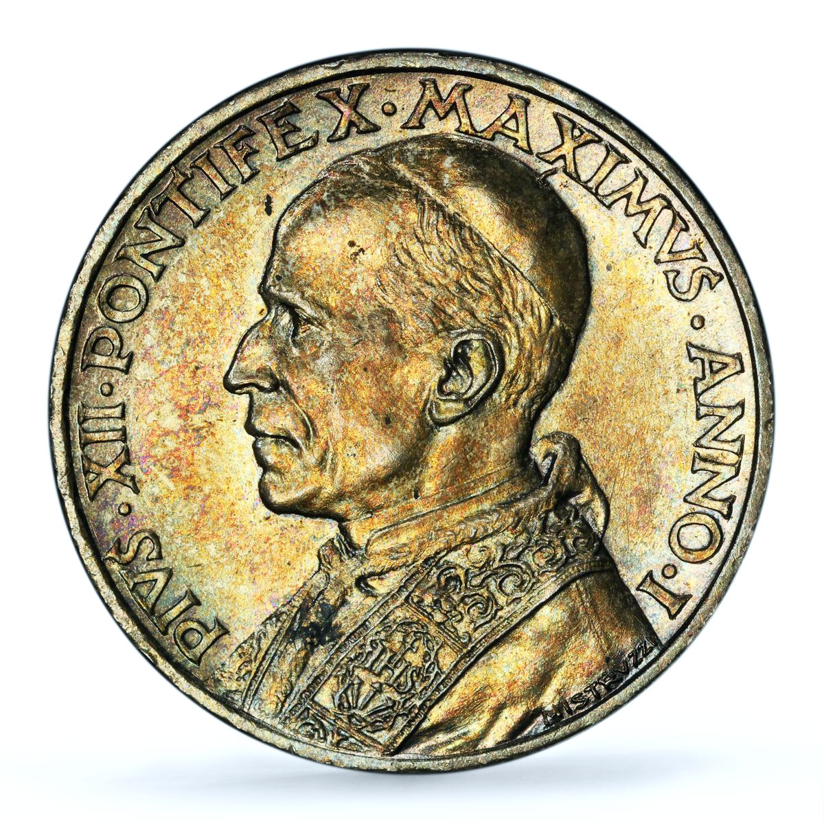 Italy Vatican 5 lire Pope Pius XII Saint Peter Boat MS64 PCGS silver coin 1939