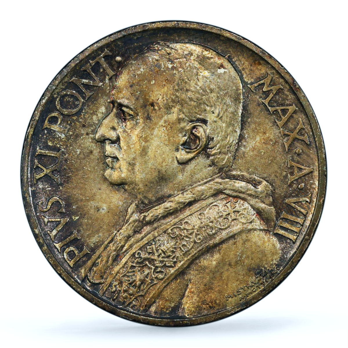 Italy Vatican 10 lire Pope Pius XI Madonna Jesus Baby MS65 PCGS silver coin 1929