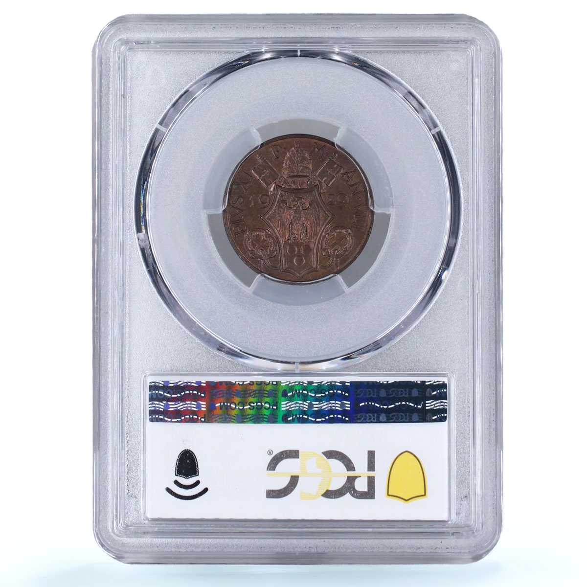 Italy Vatican 10 centesimi Pope Pius XI Saint Peter MS66 PCGS bronze coin 1929