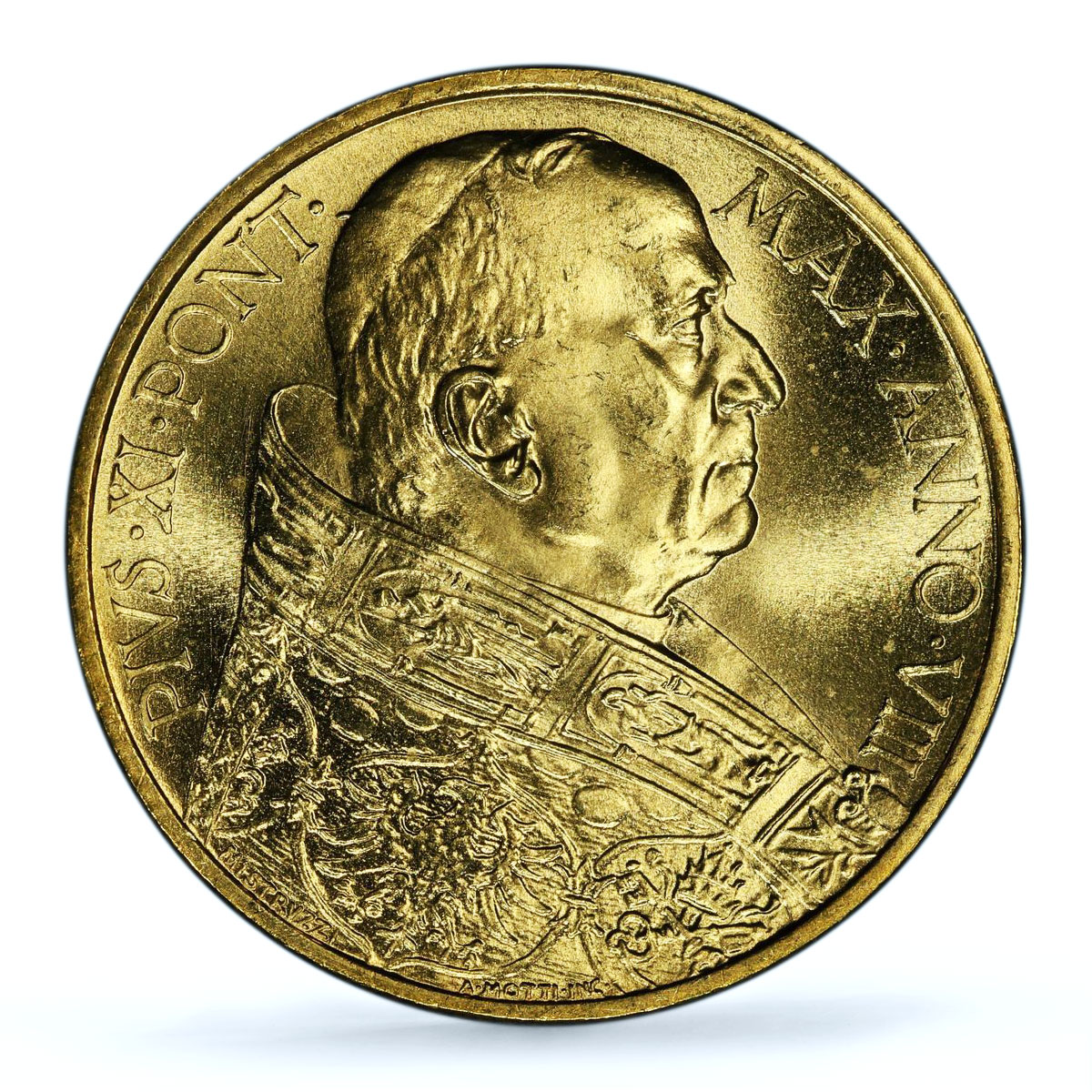 Italy Vatican 100 lire Pope Pius XI Jesus Christ KM-9 MS65 PCGS gold coin 1929