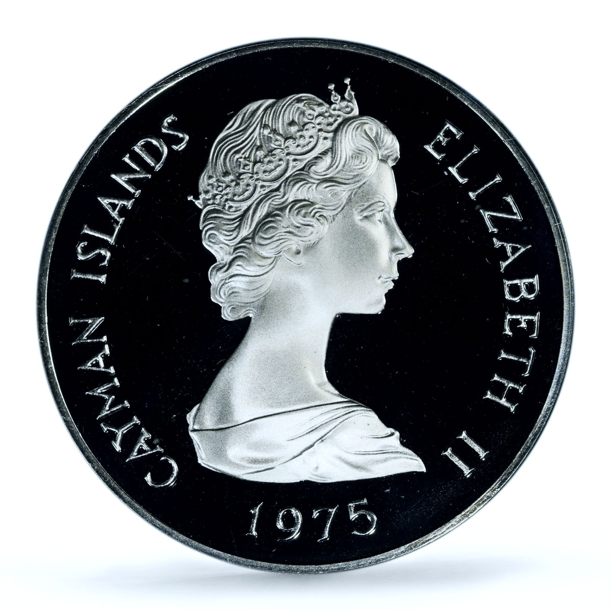 Cayman Islands 50 dollars Queens of England History PR69 PCGS silver coin 1975
