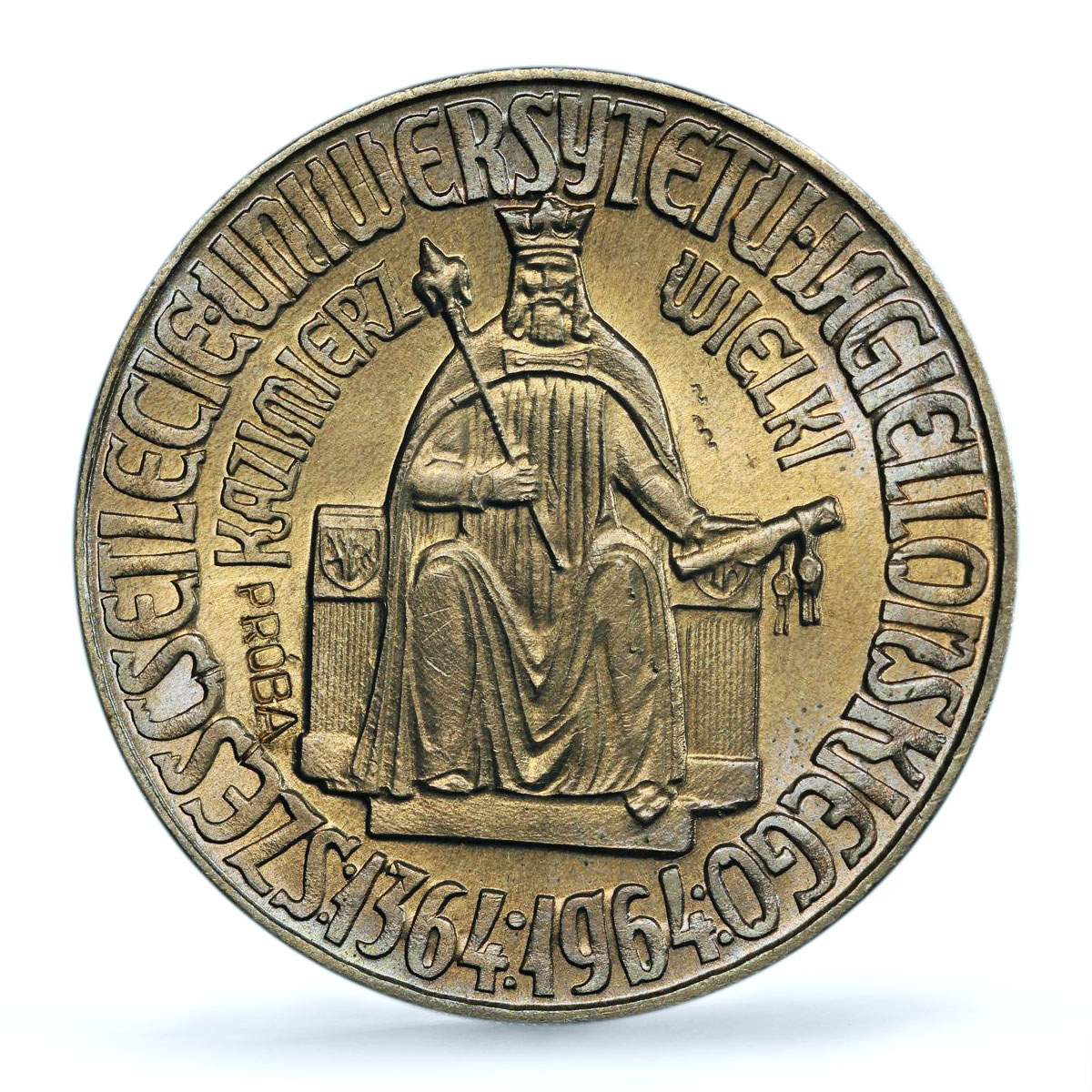Poland 10 zlotych Kazimierz Wielki Jagiello University Proba SP66 PCGS coin 1964