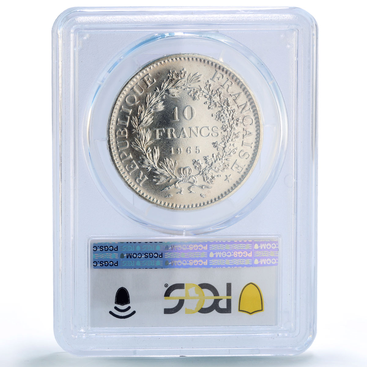 France 10 francs Hercules Liberty Equality Fraternity MS67 PCGS silver coin 1965