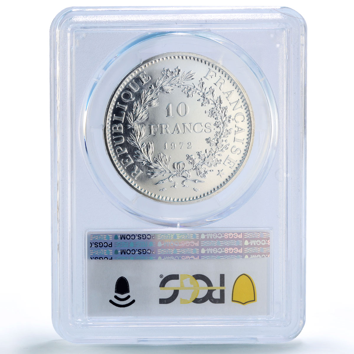 France 10 francs Hercules Accent Liberty Equality MS68 PCGS silver coin 1972