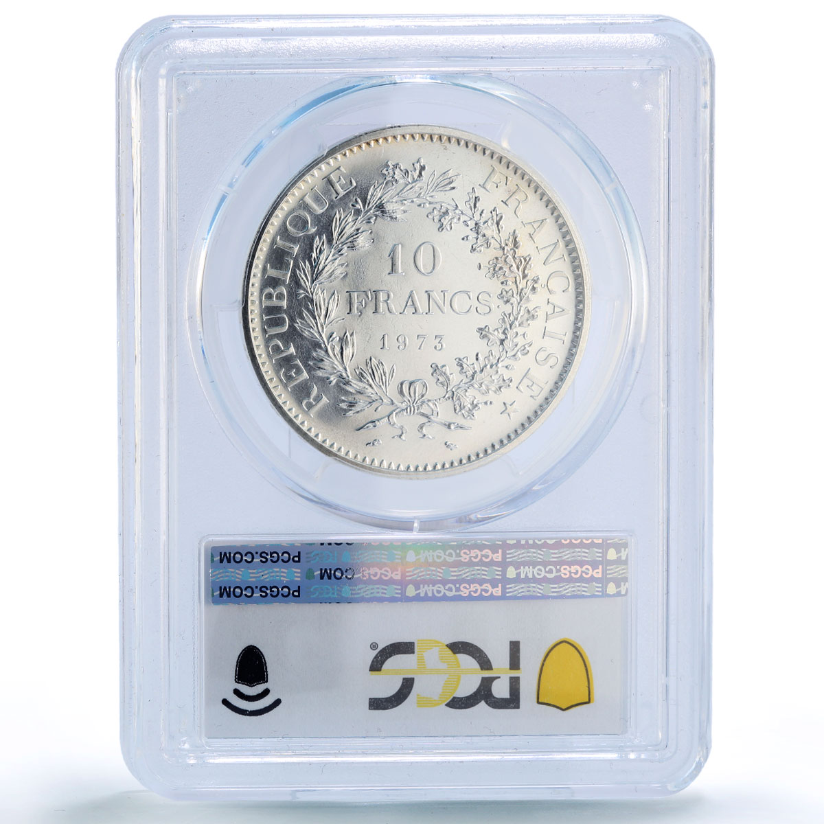 France 10 francs Hercules Liberty Equality Fraternity MS68 PCGS silver coin 1973